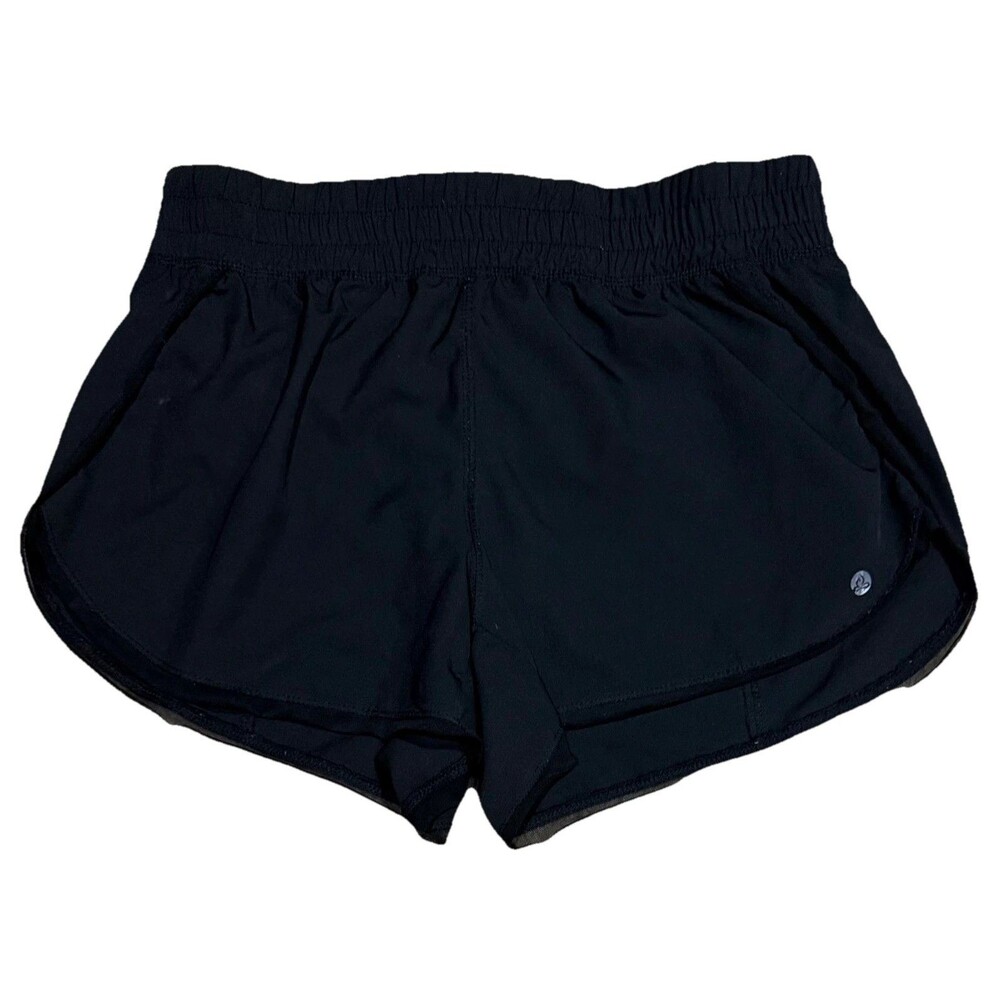 Apana Women M Black Running Shorts Mesh Lined Workout Gym Athletic Activewear